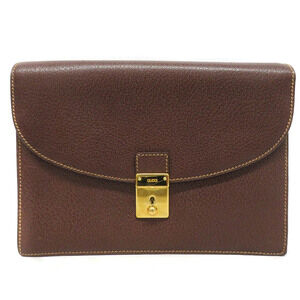 Gucci Leather Pouch Shoulder Bag Brown